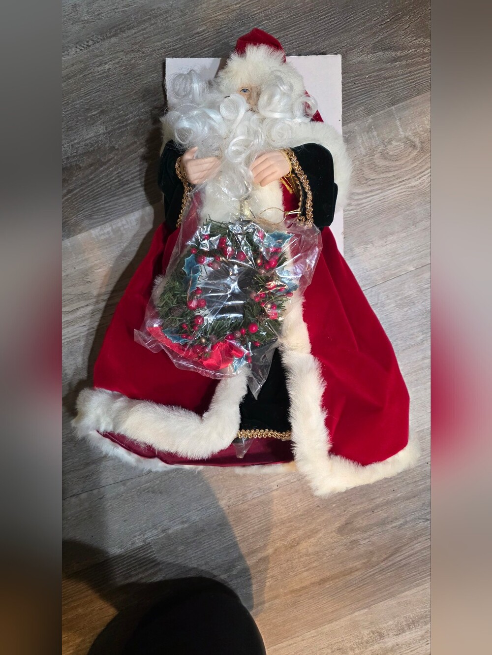 Collectible Porcelain Holiday Doll with Wreath